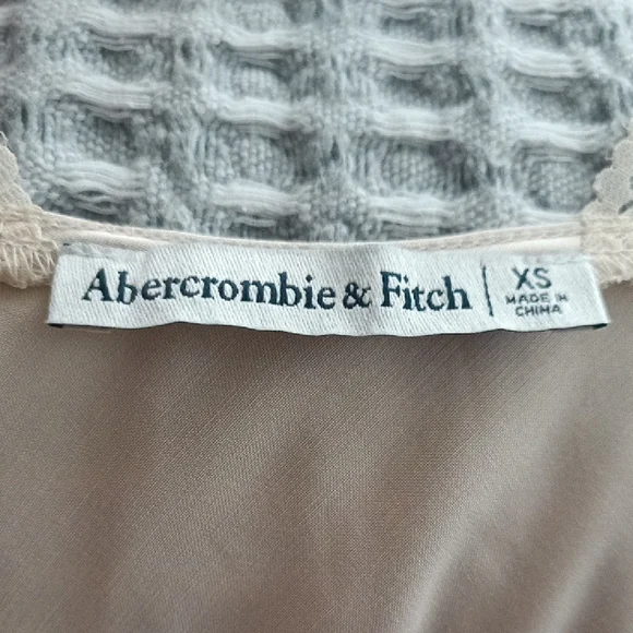 Abercrombie & Fitch Cream Satin Lace Midi Maxi Slip Dress Side Zipper Size XS - Picture 4 of 14